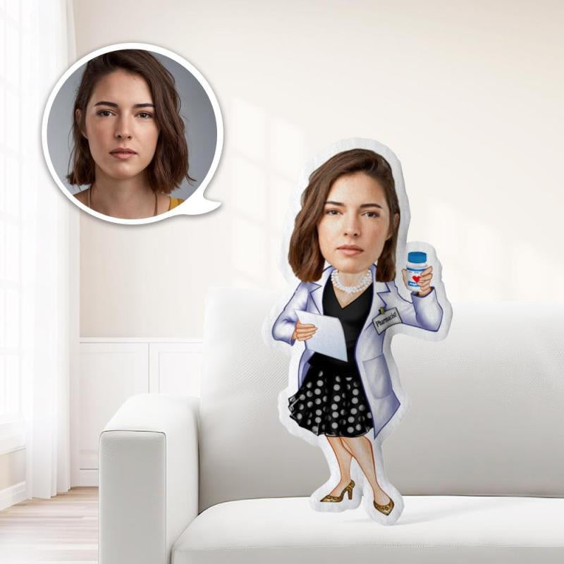 Face Doll Custom Doctor Toy Personalized Photo My Face on Pillow Personalized Fashionable Doctor The Medicine of Love Hold Love Decorative Pillow A truly meaningful gift
