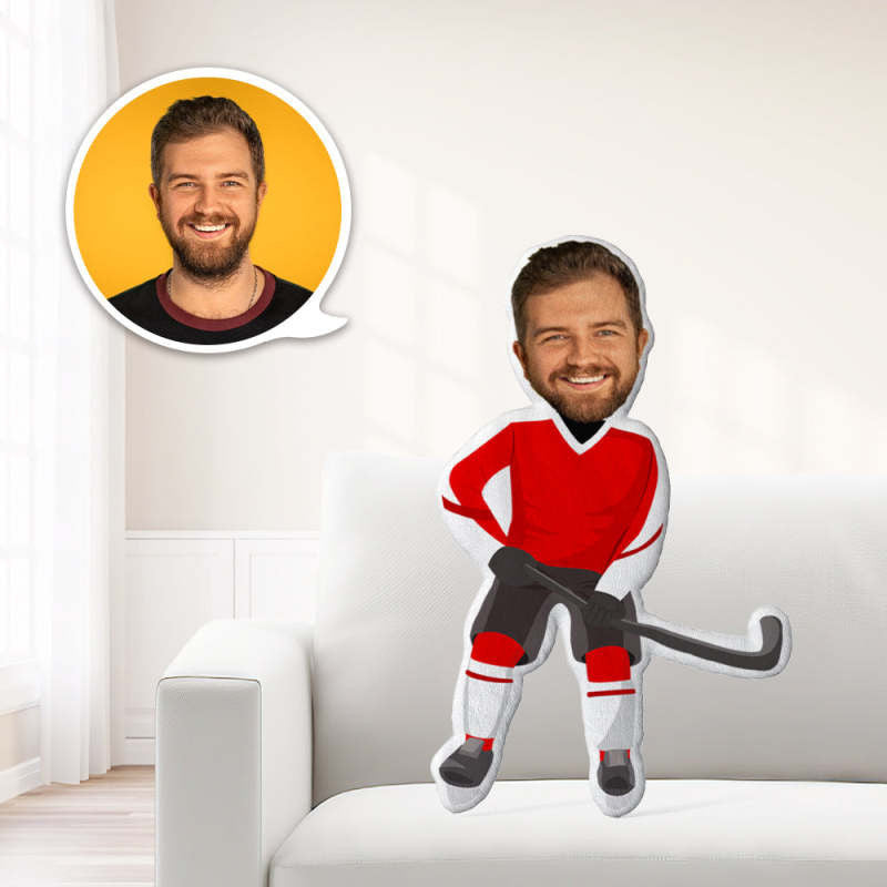 My Face Pillow Custom Pillow Face Body Pillow Personalized Photo Pillow Gift Hockey Player Mini Me Pillow