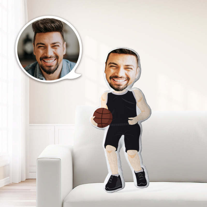 My Face Pillow Custom Pillow Face Body Pillow Personalized Photo Pillow Gift Black Basketball Jersey Mini Me Pillow
