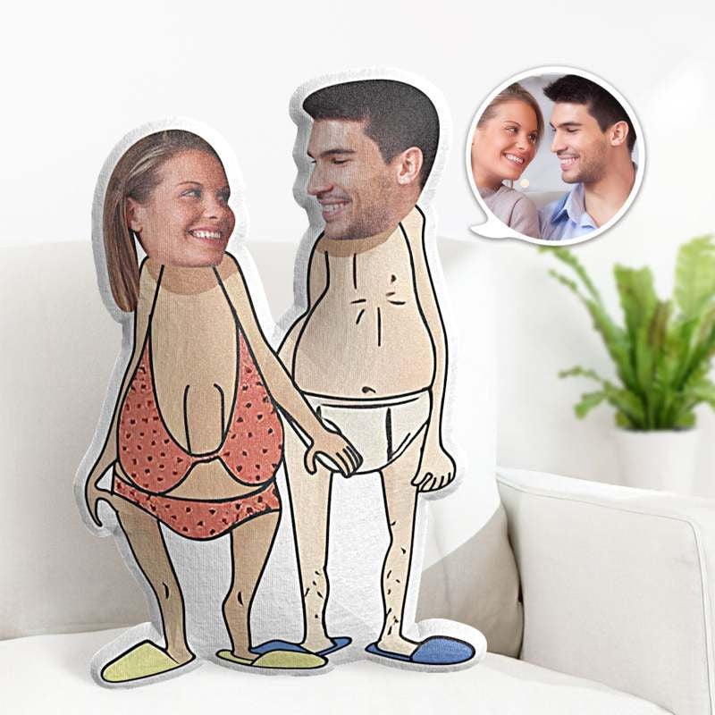 Personalized Couple's Pillow, Valentine's Day Gifts, Face Pillow, Primitive Couple Gift For Men & Women