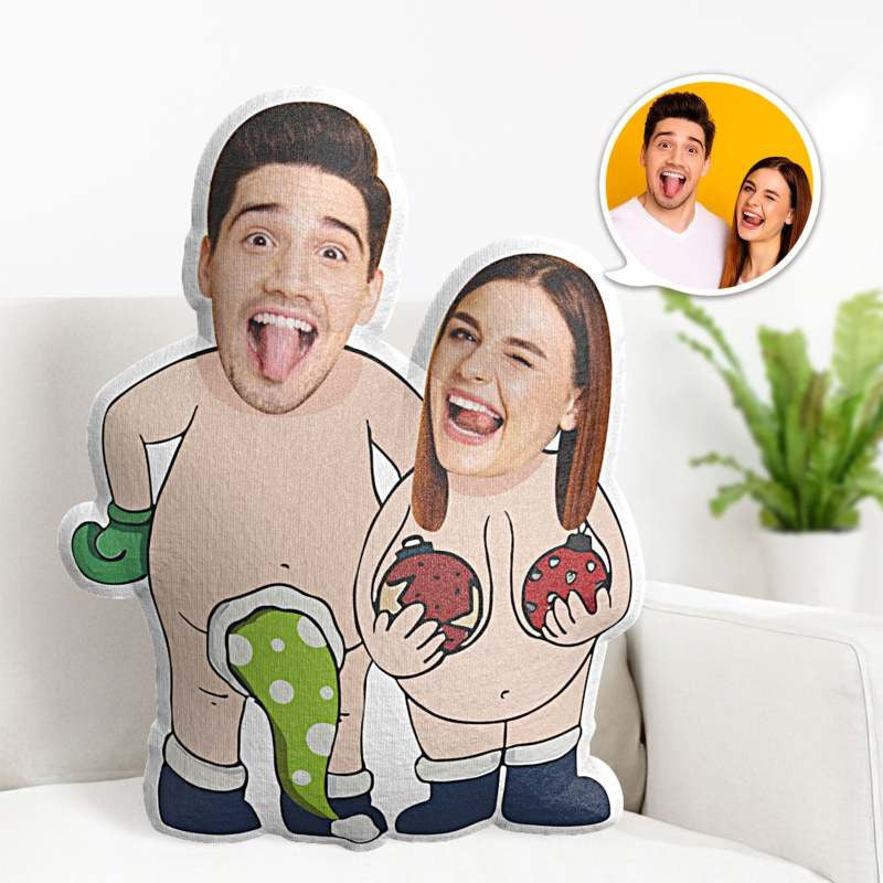 Personalized Couple's Pillow, Valentine's Day Gifts, Face Pillow, Long Hat And Bomb, Pillow For Couple