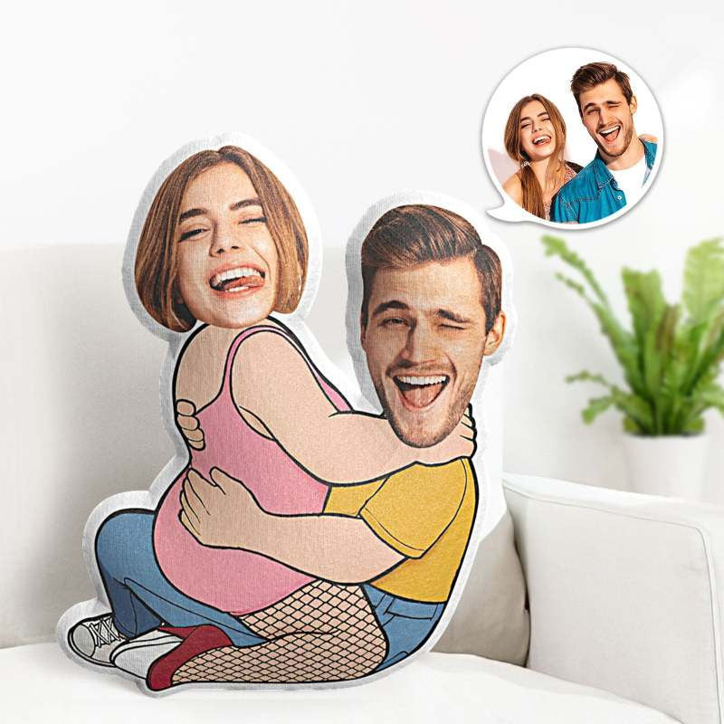 Personalized Couple's Pillow, Valentine's Day Gifts, Face Pillow, Black Stockings And Athletes, Pillow For Couple