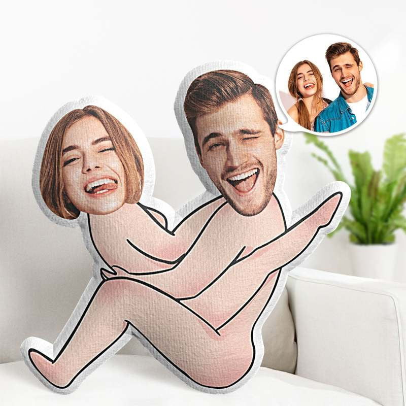 Custom Couple Pillow, Valentine's Day Gifts, Face Pillow, Sitting Nude Couple, Pillow For Couple