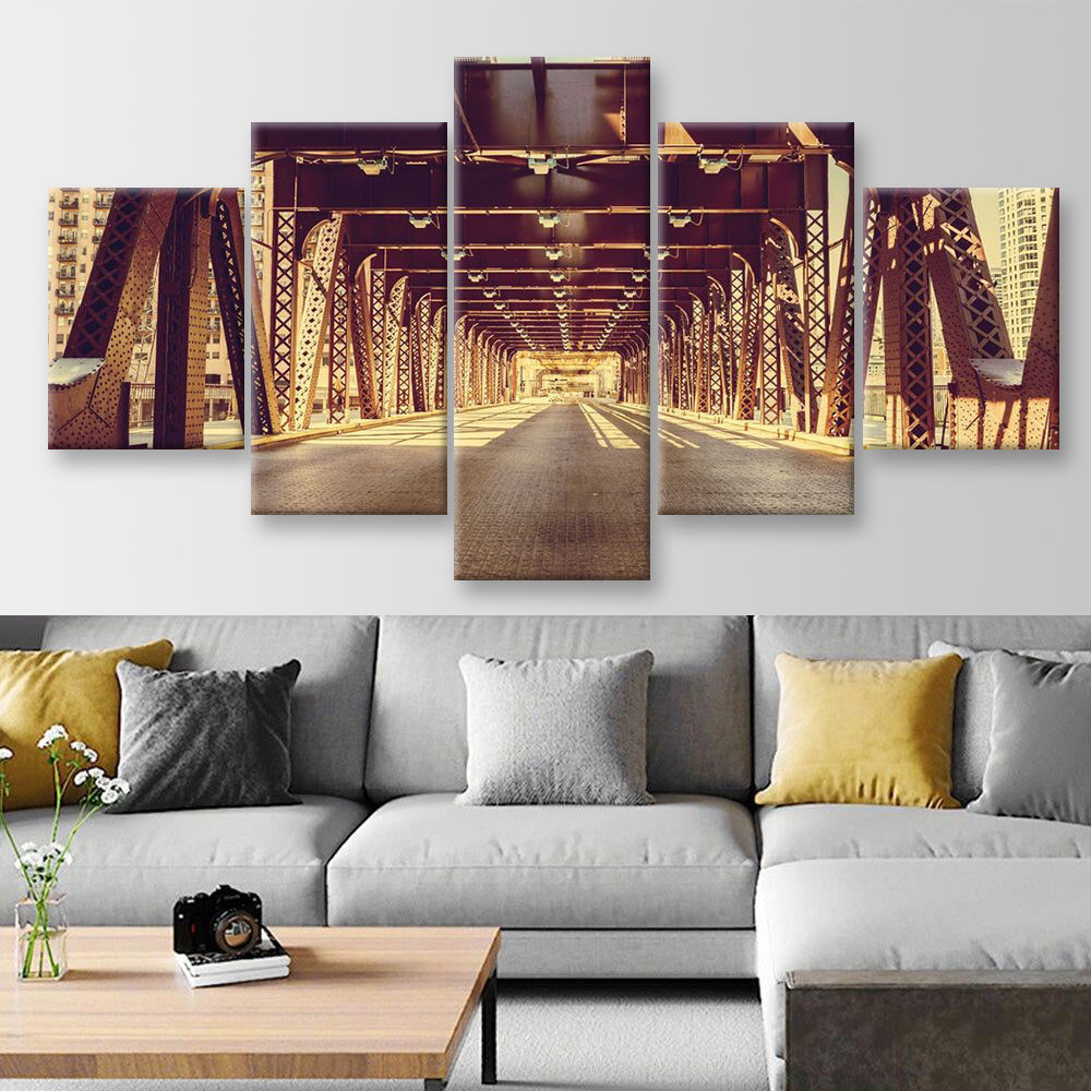 Chicago Landscape, Multi Canvas Wall Art Ideas, Multi Pieces Canvas Prints, 3Pcs 5Pcs Multi Panel Wall Art