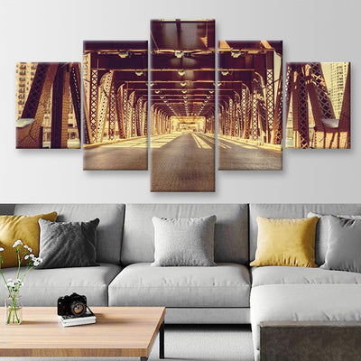 Chicago Landscape, Multi Canvas Wall Art Ideas, Multi Pieces Canvas Prints, 3Pcs 5Pcs Multi Panel Wall Art