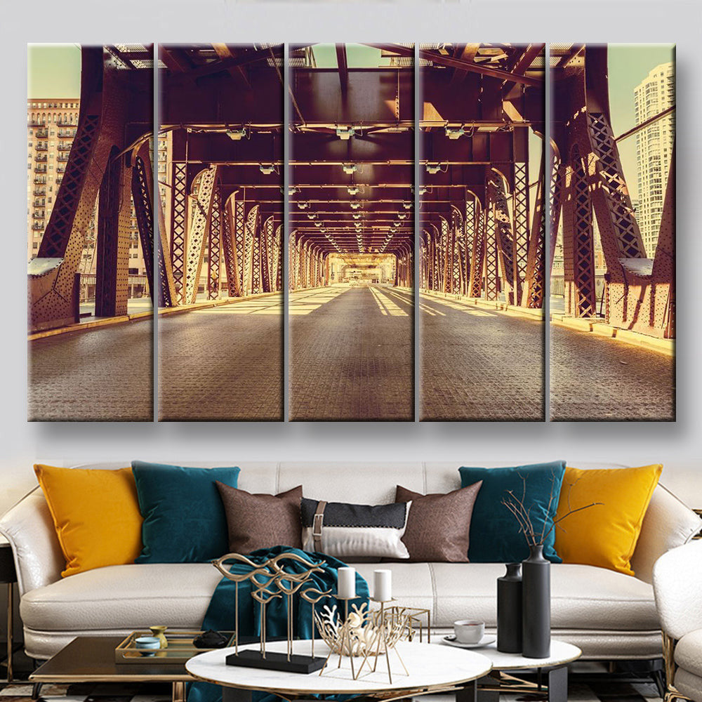 Chicago Landscape, Multi Canvas Wall Art Ideas, Multi Pieces Canvas Prints, 3Pcs 5Pcs Multi Panel Wall Art