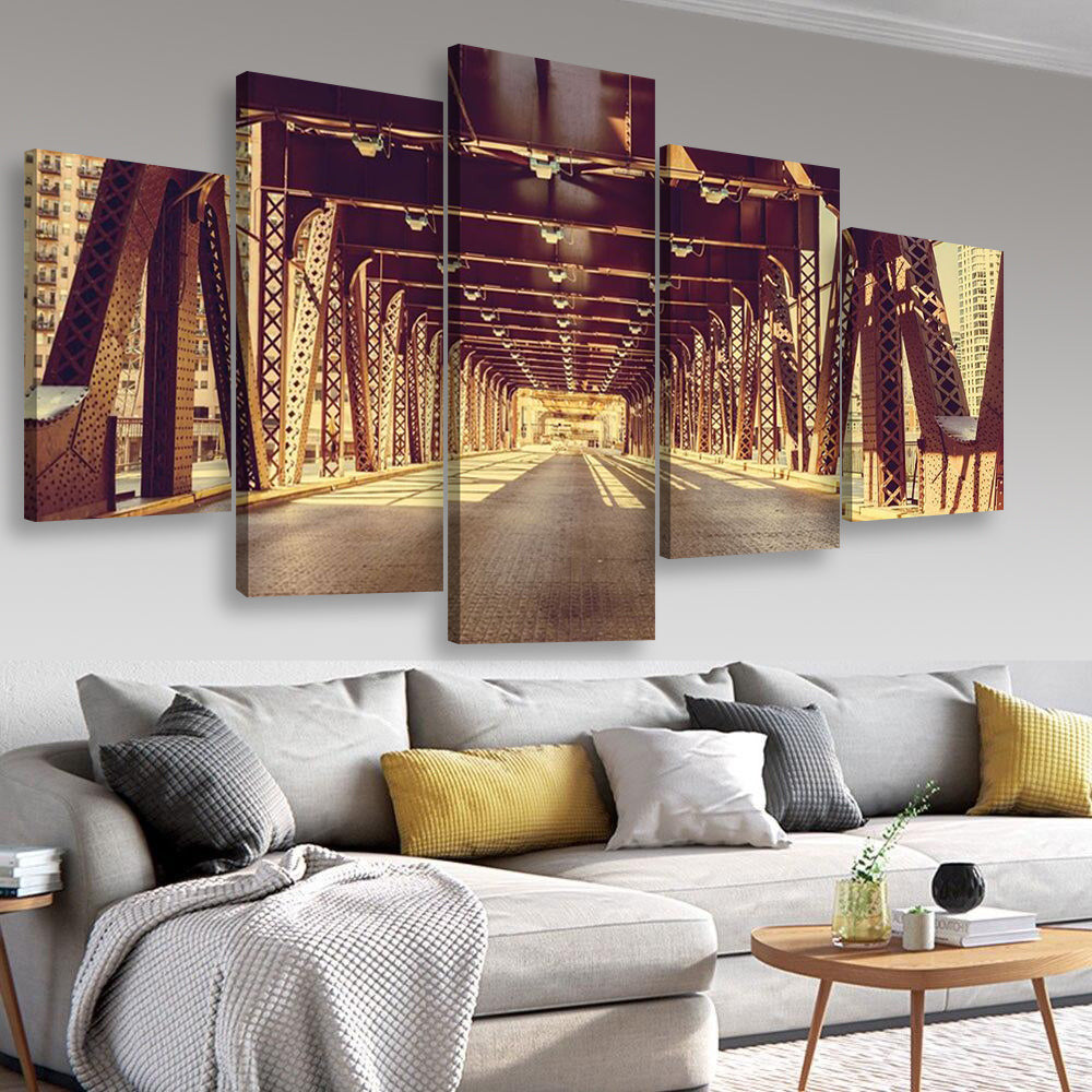 Chicago Landscape, Multi Canvas Wall Art Ideas, Multi Pieces Canvas Prints, 3Pcs 5Pcs Multi Panel Wall Art