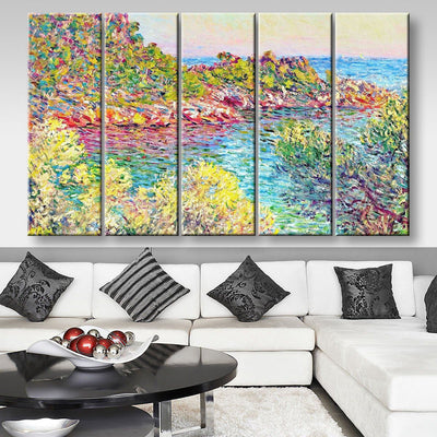 Claude Monet Landscape near Montecarlo 1883, Multi Canvas Wall Art Ideas, Multi Pieces Canvas Prints, 3Pcs 5Pcs Multi Panel Wall Art