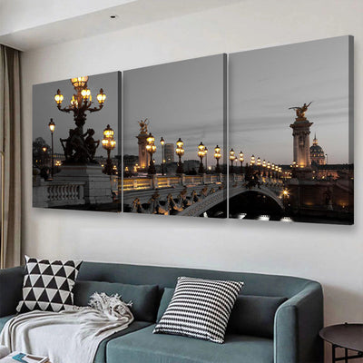Alexander Iii Bridge Paris France Landscape, Multi Canvas Wall Art Ideas, Multi Pieces Canvas Prints, 3Pcs 5Pcs Multi Panel Wall Art
