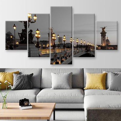 Alexander Iii Bridge Paris France Landscape, Multi Canvas Wall Art Ideas, Multi Pieces Canvas Prints, 3Pcs 5Pcs Multi Panel Wall Art
