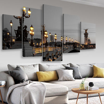 Alexander Iii Bridge Paris France Landscape, Multi Canvas Wall Art Ideas, Multi Pieces Canvas Prints, 3Pcs 5Pcs Multi Panel Wall Art