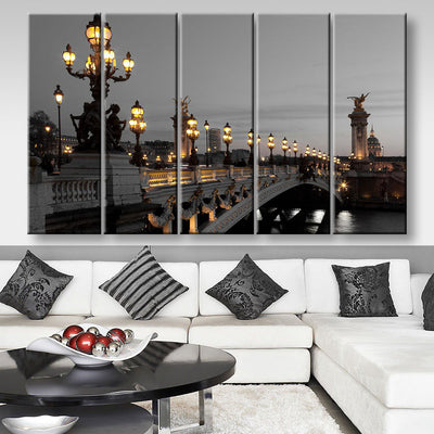 Alexander Iii Bridge Paris France Landscape, Multi Canvas Wall Art Ideas, Multi Pieces Canvas Prints, 3Pcs 5Pcs Multi Panel Wall Art