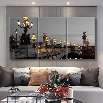 Alexander Iii Bridge Paris France Landscape, Multi Canvas Wall Art Ideas, Multi Pieces Canvas Prints, 3Pcs 5Pcs Multi Panel Wall Art