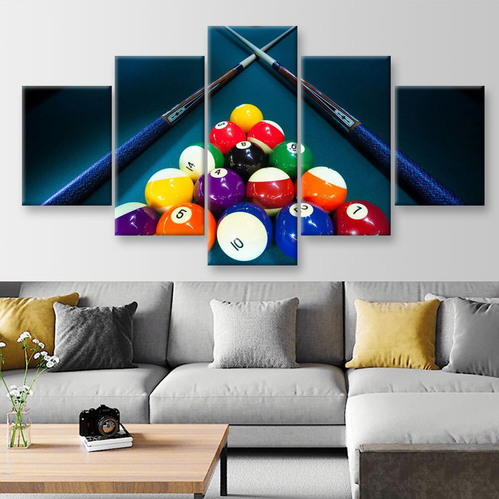 Sports Color Billiards, Multi Canvas Wall Art Ideas, Multi Pieces Canvas Prints, 3Pcs 5Pcs Multi Panel Wall Art