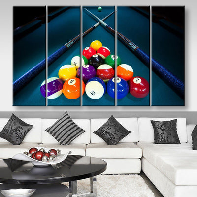 Sports Color Billiards, Multi Canvas Wall Art Ideas, Multi Pieces Canvas Prints, 3Pcs 5Pcs Multi Panel Wall Art