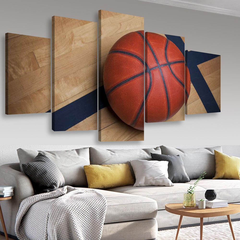 Basketball Ball 5, Multi Canvas Wall Art Ideas, Multi Pieces Canvas Prints, 3Pcs 5Pcs Multi Panel Wall Art