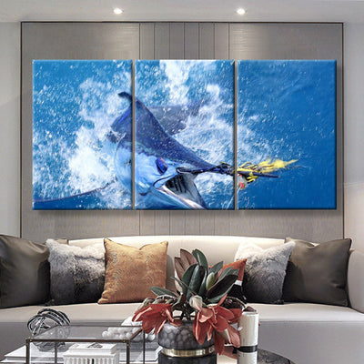 Jumping Marlin Billfish Sailfish Swordfish Fishing, Multi Canvas Wall Art Ideas, Multi Pieces Canvas Prints, 3Pcs 5Pcs Multi Panel Wall Art