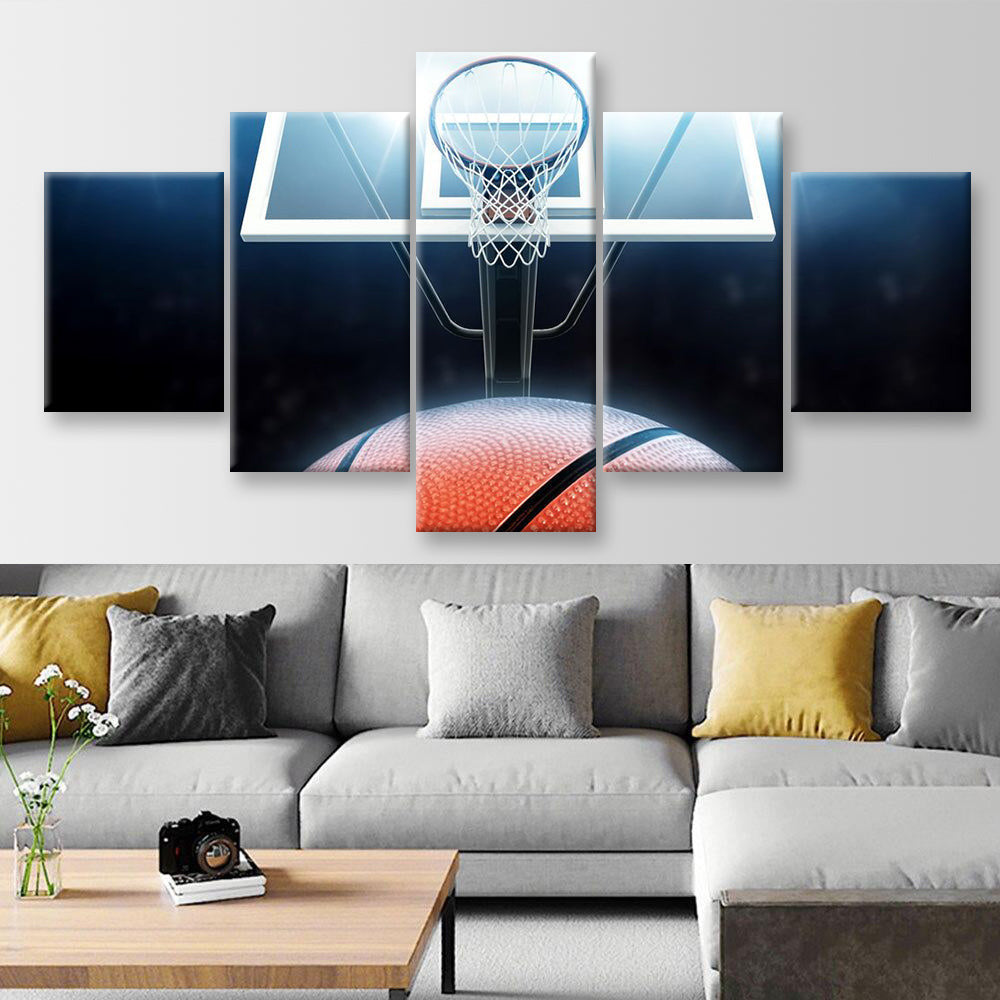 Basketball Ring, Multi Canvas Wall Art Ideas, Multi Pieces Canvas Prints, 3Pcs 5Pcs Multi Panel Wall Art