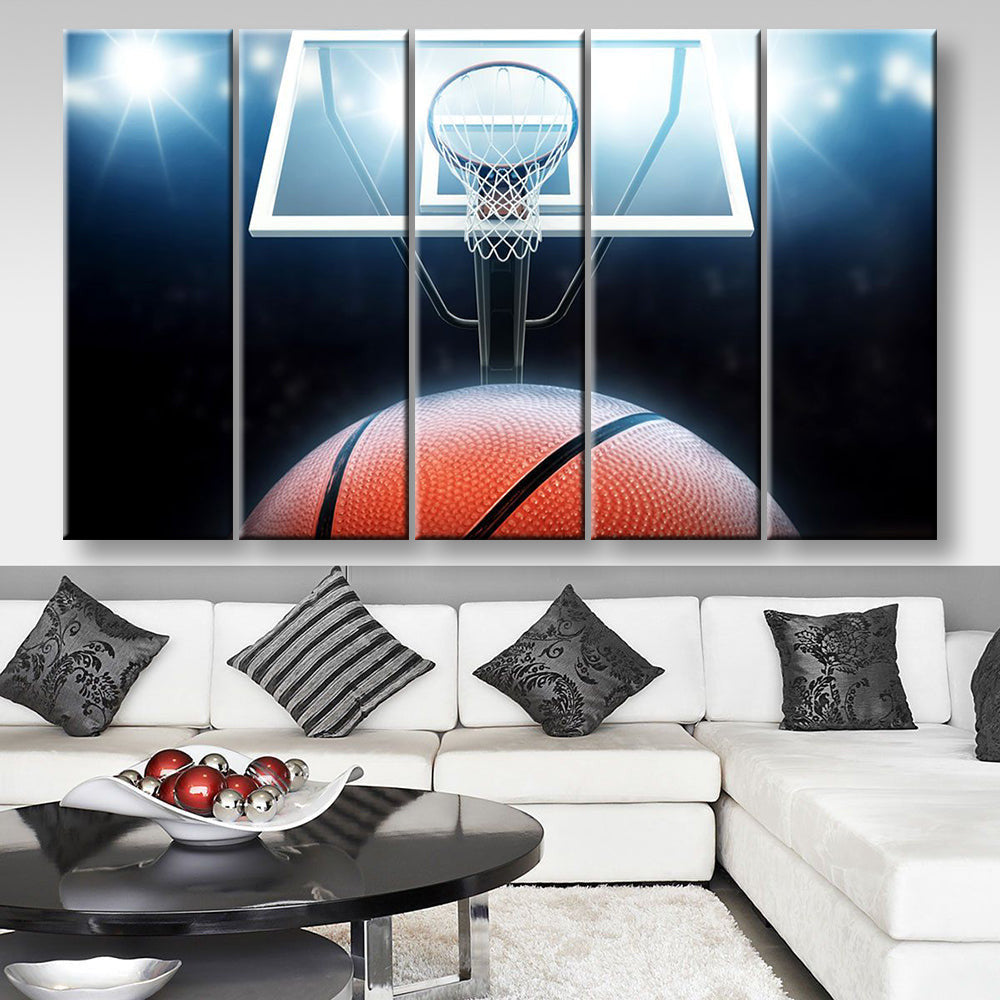 Basketball Ring, Multi Canvas Wall Art Ideas, Multi Pieces Canvas Prints, 3Pcs 5Pcs Multi Panel Wall Art