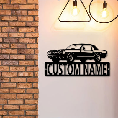 Ford Mustang Metal Sign, 1968 Mustang Garage Sign, Classic Car Metal Wall Art, Custom Car Gift for Dad