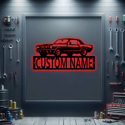 Ford Mustang Metal Sign, 1968 Mustang Garage Sign, Classic Car Metal Wall Art, Custom Car Gift for Dad