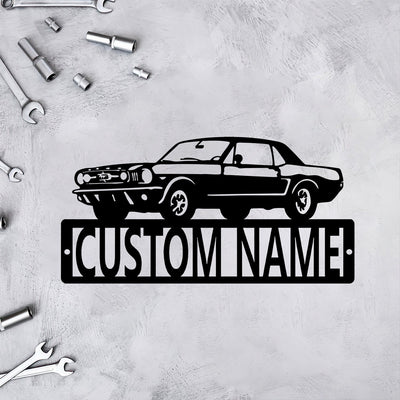 Ford Mustang Metal Sign, 1968 Mustang Garage Sign, Classic Car Metal Wall Art, Custom Car Gift for Dad