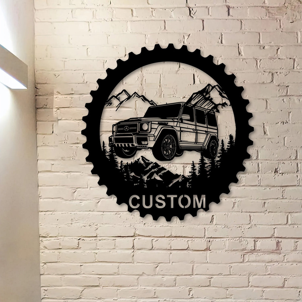 Mercedes G Class Metal Sign, Custom Round Car Metal Wall Art, Personalized Garage Decor, Gift for Men Dad Husband