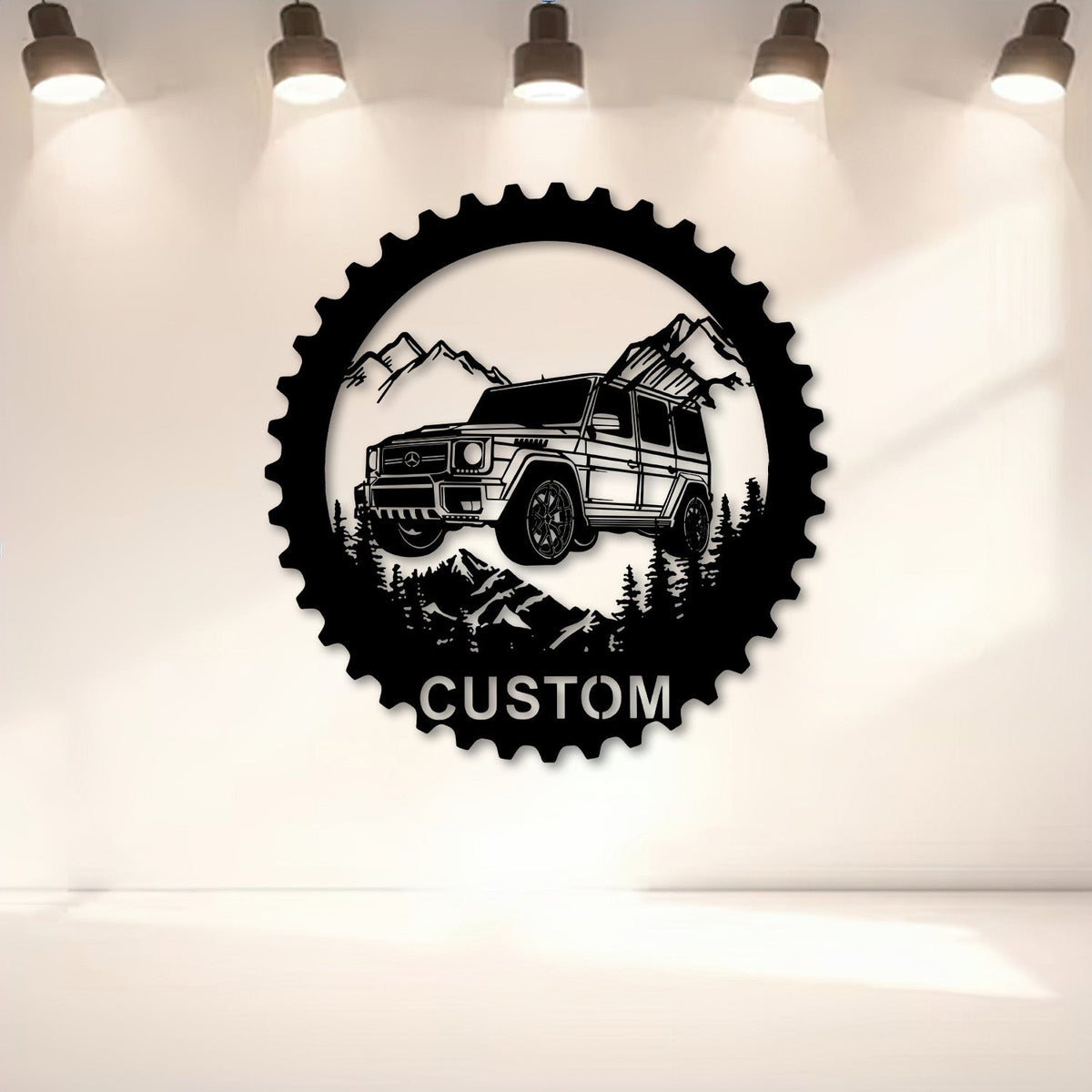 Mercedes G Class Metal Sign, Custom Round Car Metal Wall Art, Personalized Garage Decor, Gift for Men Dad Husband