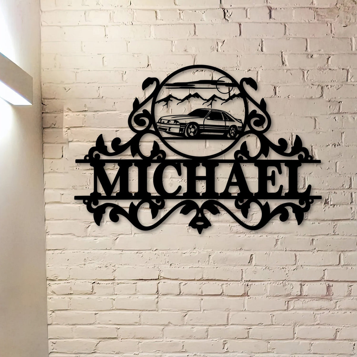 Fox Body Mustang Metal Wall Art, Classic Ford Muscle Car Sign, Custom Garage Decor, Gift for Men Husband