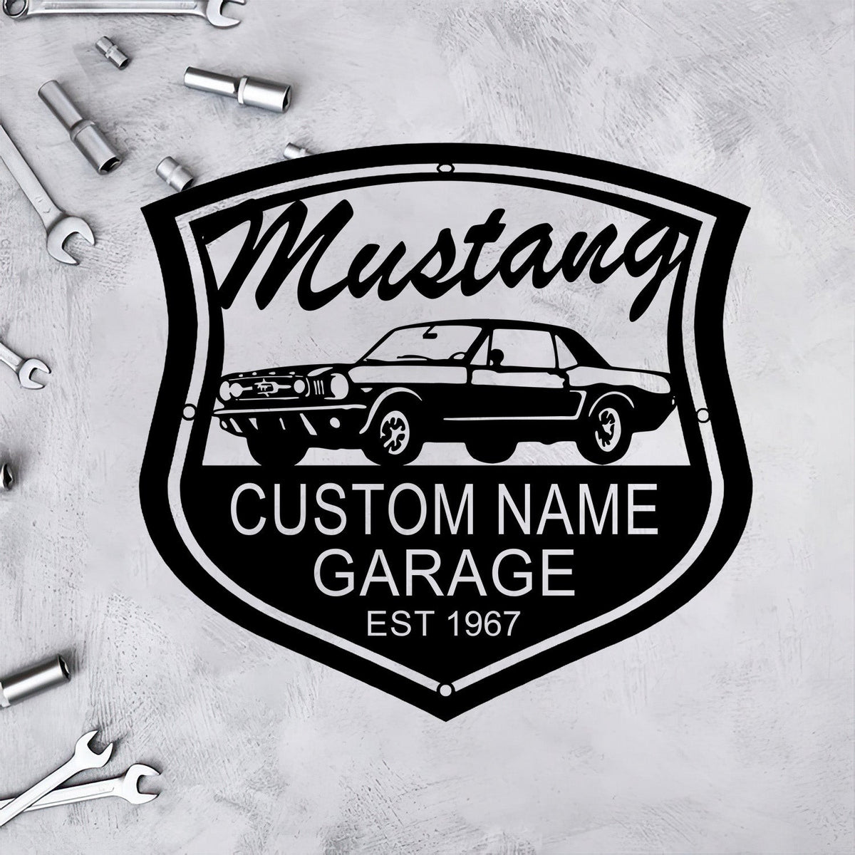 Ford Mustang Metal Sign 1968 Mustang Garage Sign, Classic Muscle Car Wall Art, Gift for Men Dad Husband