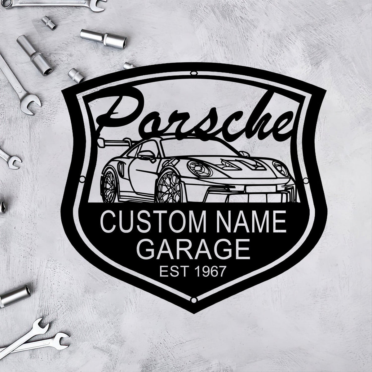 911 992 GT3 RS Angle Silhouette Metal Wall Art, Personalized Car Garage Sign, Custom Auto Decor Gift for Men Dad Husband
