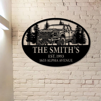 2024 Raptor R Perspective Metal Car Silhouette Sign, Personalized Truck Wall Art, Custom Garage Decor, Gift for Husband