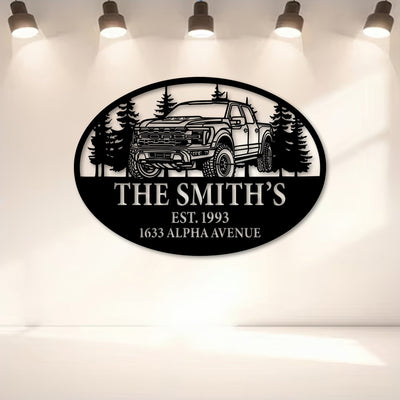 2024 Raptor R Perspective Metal Car Silhouette Sign, Personalized Truck Wall Art, Custom Garage Decor, Gift for Husband