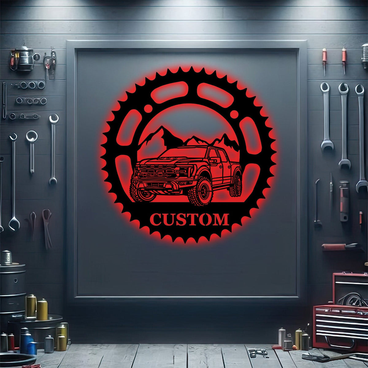 2024 Raptor R Perspective Metal Car Silhouette Sign, Custom Offroad Garage Wall Art Gift for Husband