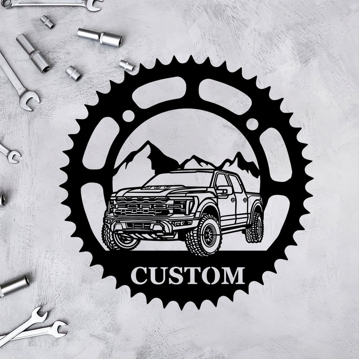2024 Raptor R Perspective Metal Car Silhouette Sign, Custom Offroad Garage Wall Art Gift for Husband