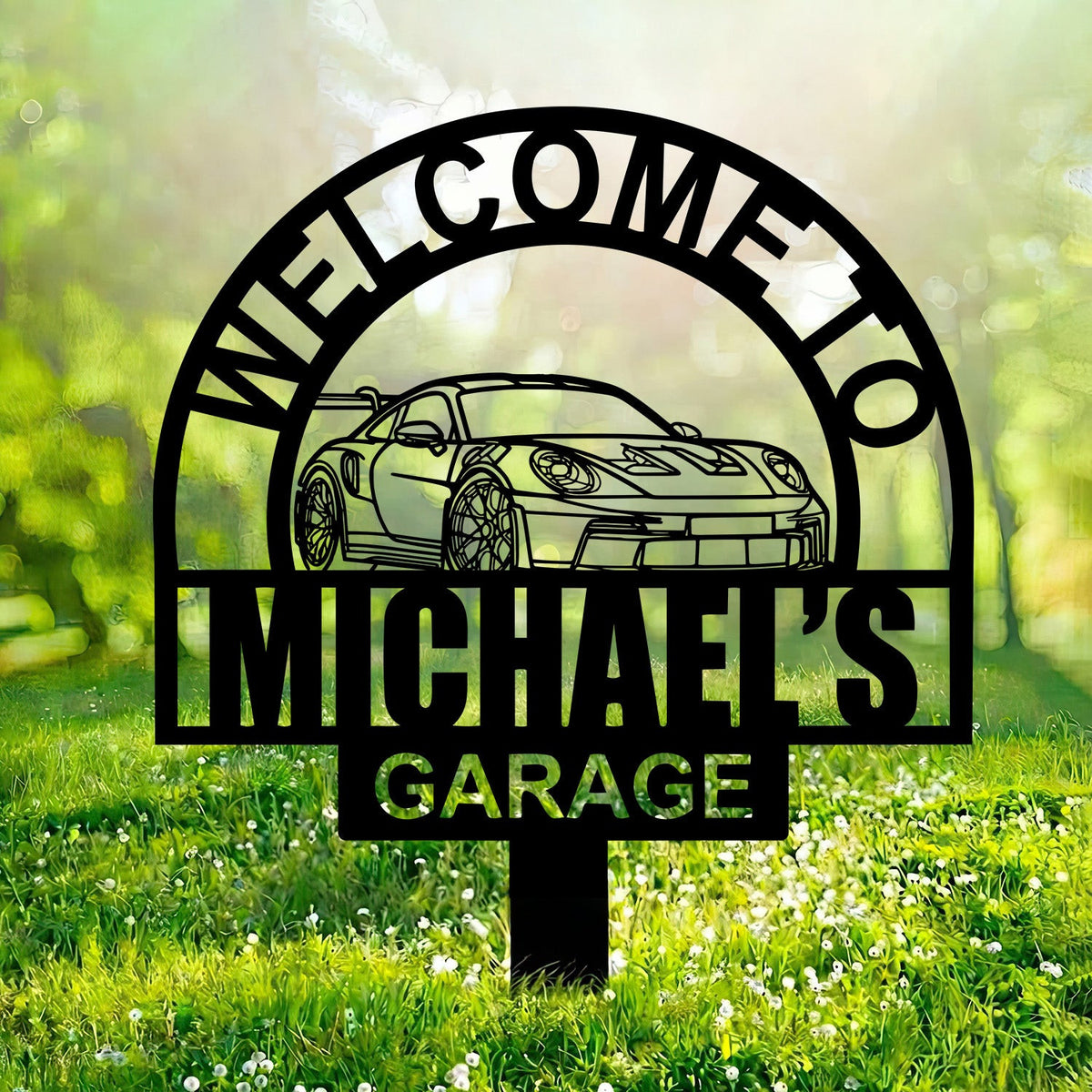 911 992 GT3 RS Angle Silhouette Metal Wall Art Custom Car Garage Decor Porsche Style Gift for Men Dad Husband Home Wall Decor