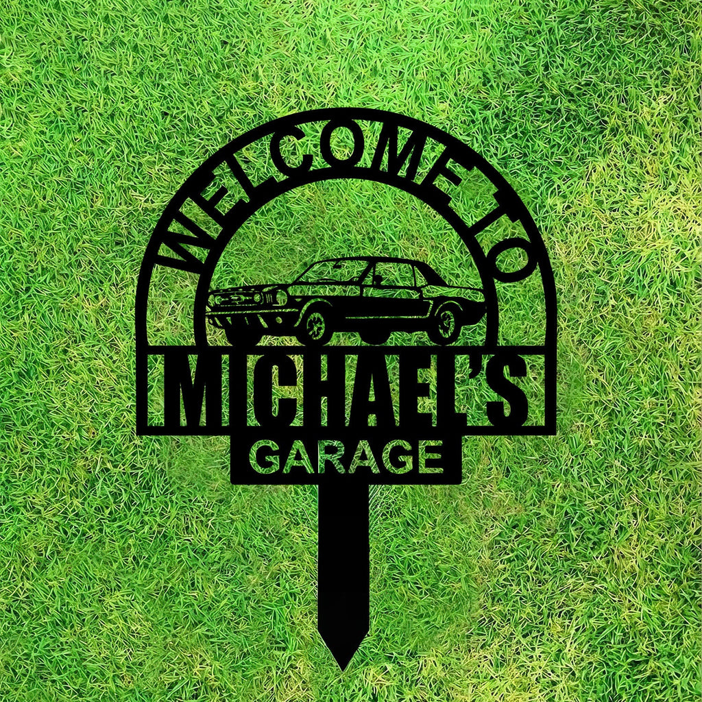 Ford Mustang Metal Sign 1968 Mustang Custom Car Garage Wall Art Classic Muscle Car Home Decor Gift for Dad Husband