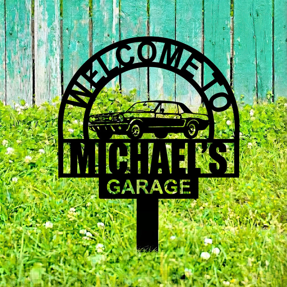 Ford Mustang Metal Sign 1968 Mustang Custom Car Garage Wall Art Classic Muscle Car Home Decor Gift for Dad Husband