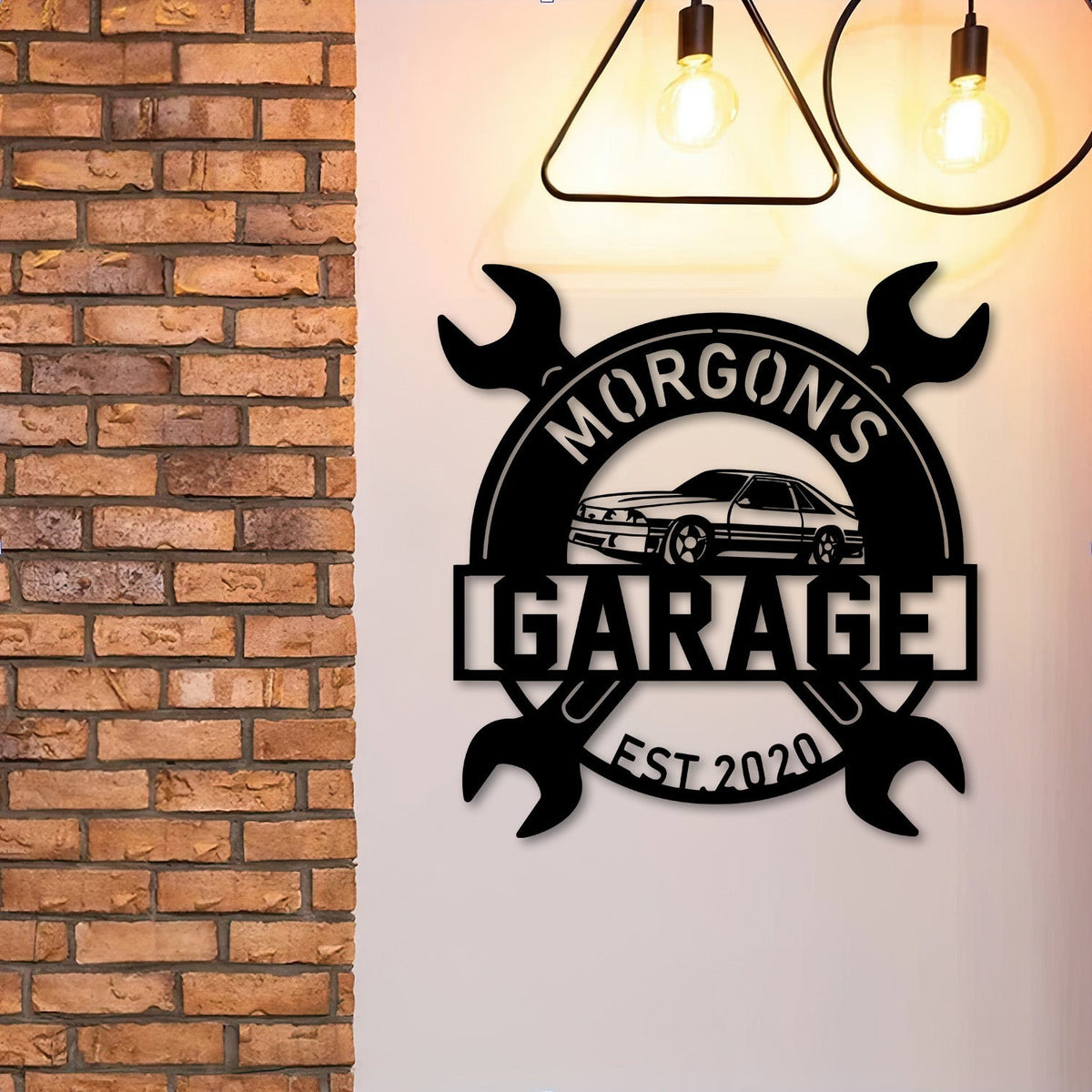 Ford Mustang Fox Body Metal Sign Custom Car Personalized Garage Badge Style Automotive Wall Decor Gift for Husband