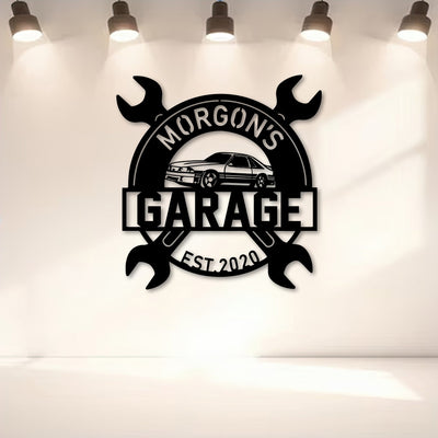 Ford Mustang Fox Body Metal Sign Custom Car Personalized Garage Badge Style Automotive Wall Decor Gift for Husband