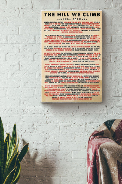 Amanda Gorman Full Poem Poster The Hill We Climb Poster Canvas Gallery Wrapped Canvas Framed Gift Idea