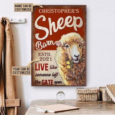 Aeticon Gifts Personalized Canvass Sheep Barn The Gate Open Canvas Mom Dad Gift