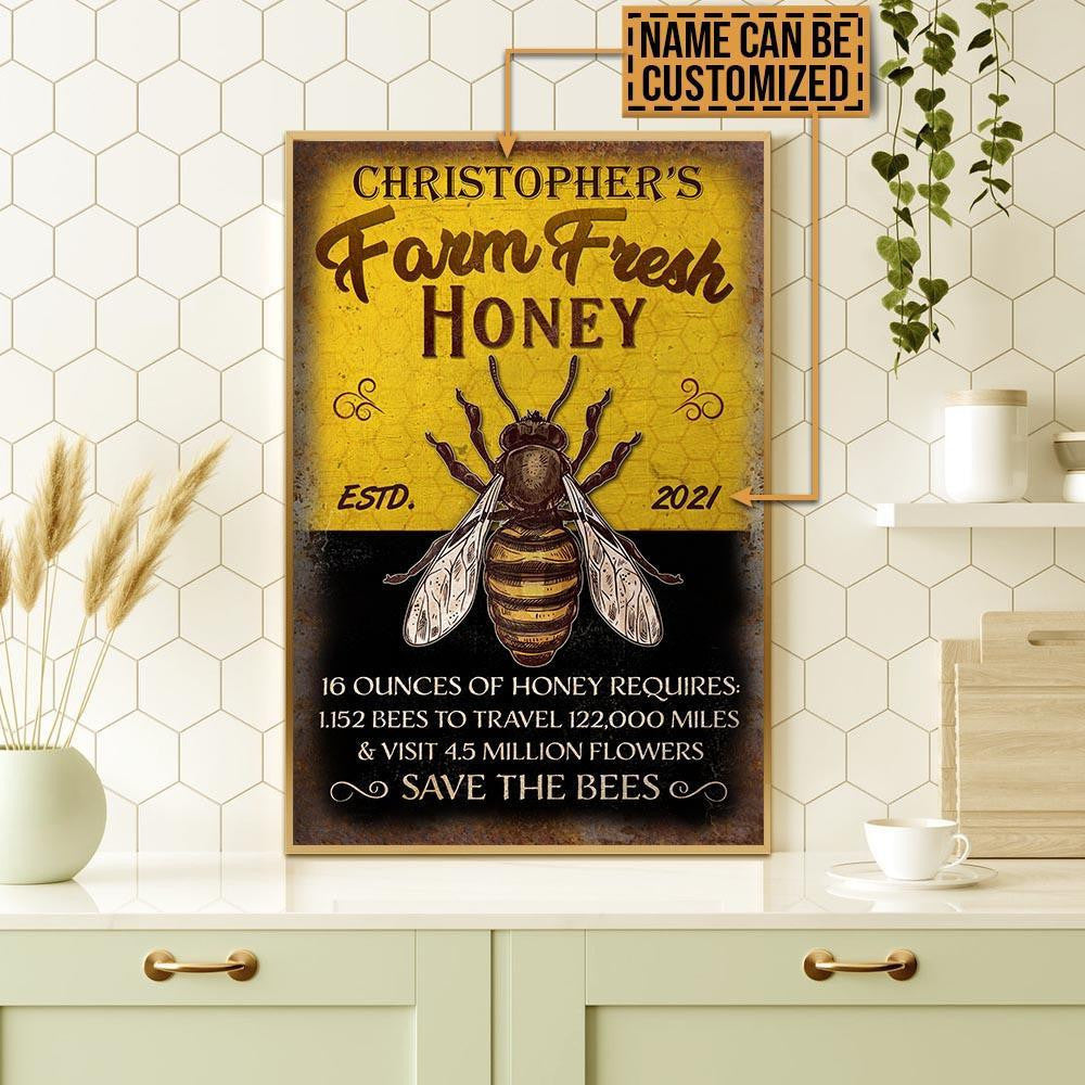 Aeticon Gifts Personalized Honey Bee Save The Bees Canvas