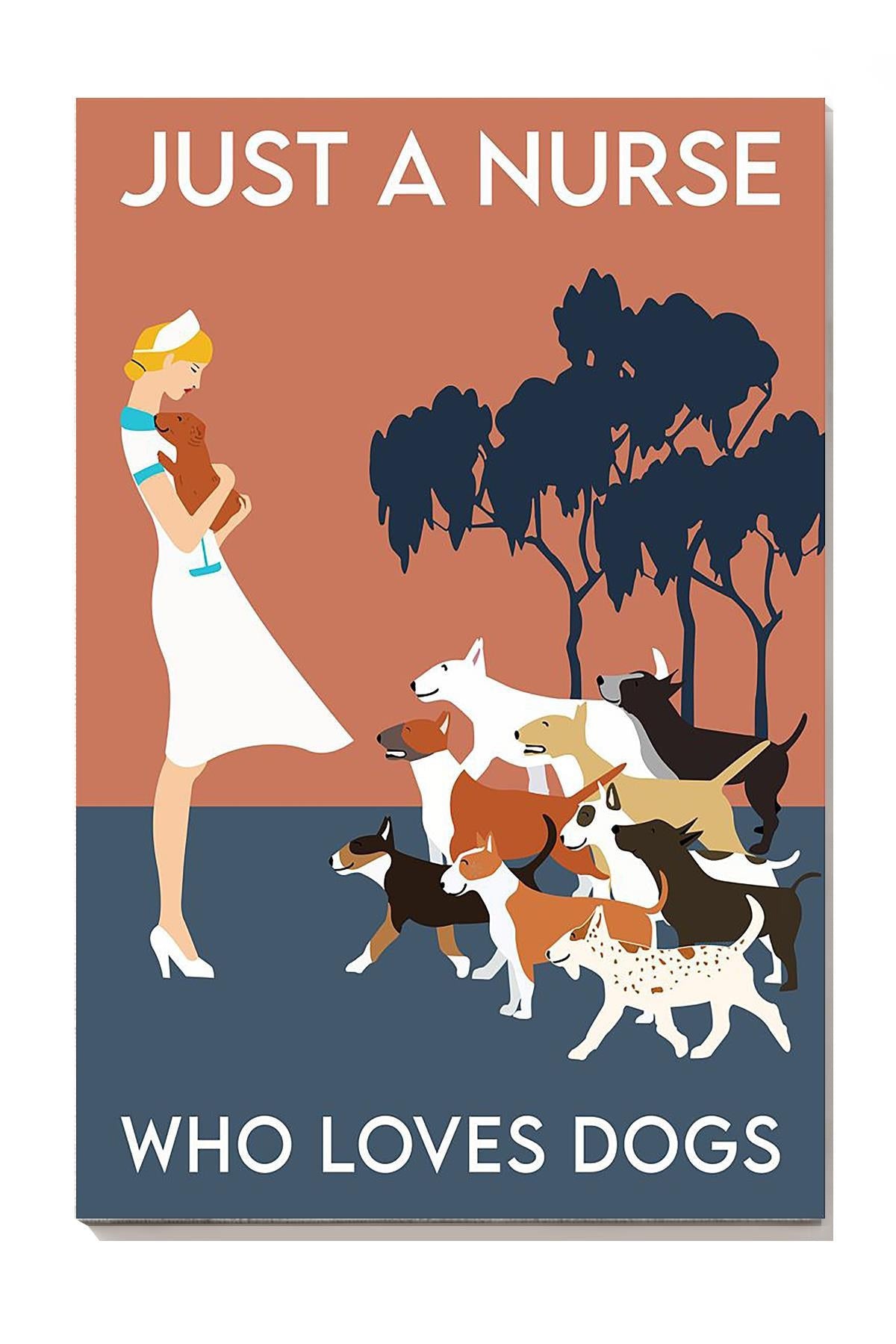 A Nurse Loves Dog Gift For Nurse's Day Gift Canvas
