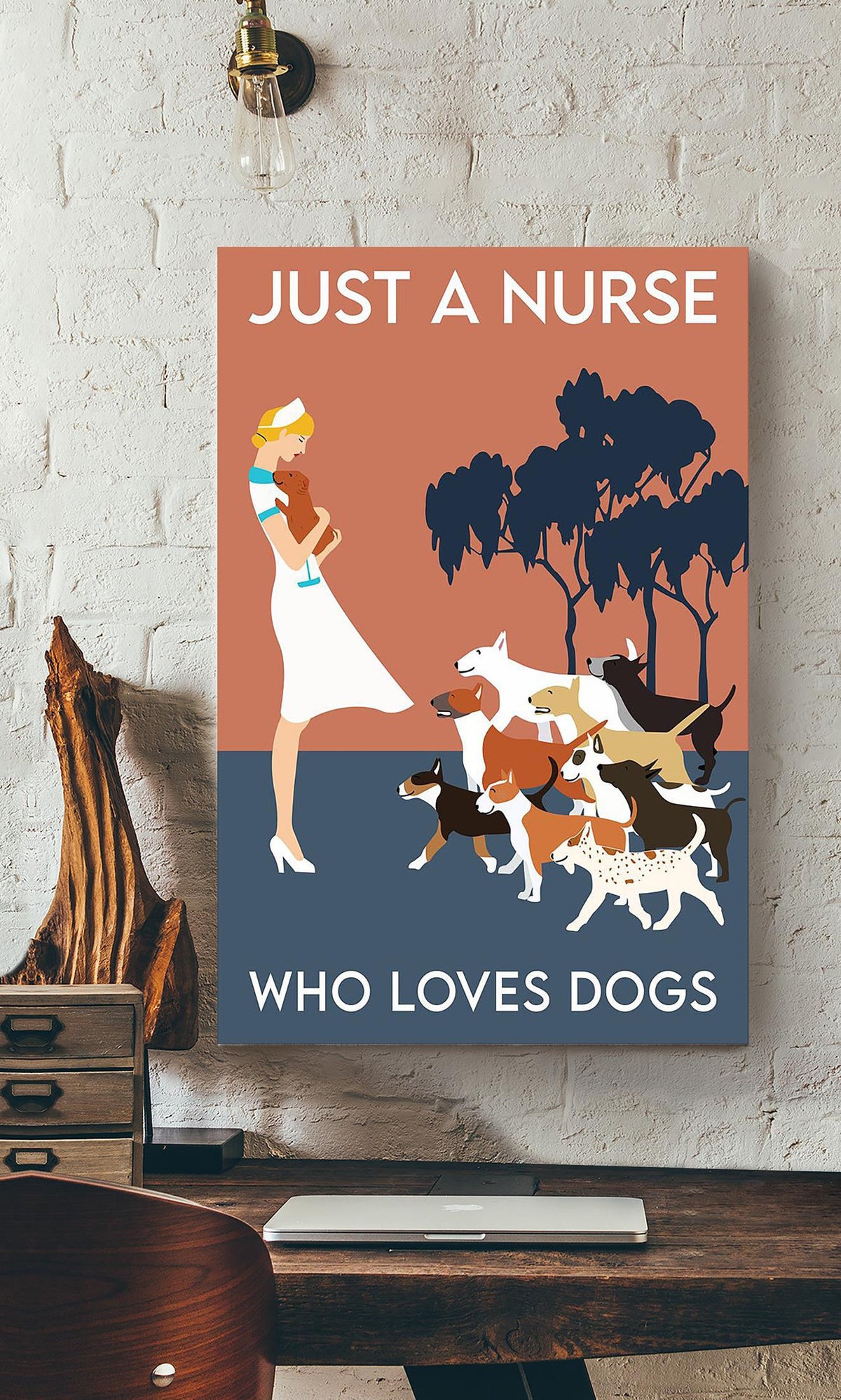 A Nurse Loves Dog Gift For Nurse's Day Gift Canvas