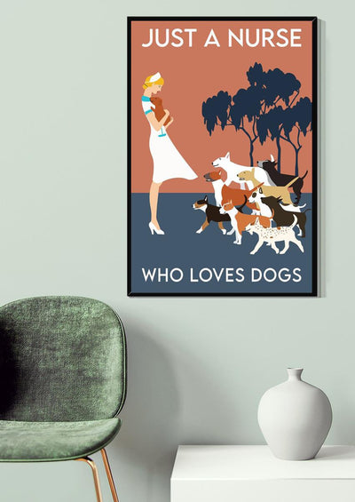 A Nurse Loves Dog Gift For Nurse's Day Gift Canvas