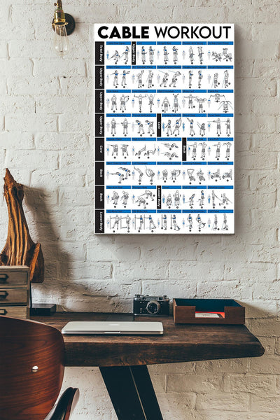 Cable Workout Fitness Poster Canvas Gallery Wrapped Canvas Framed Gift Idea