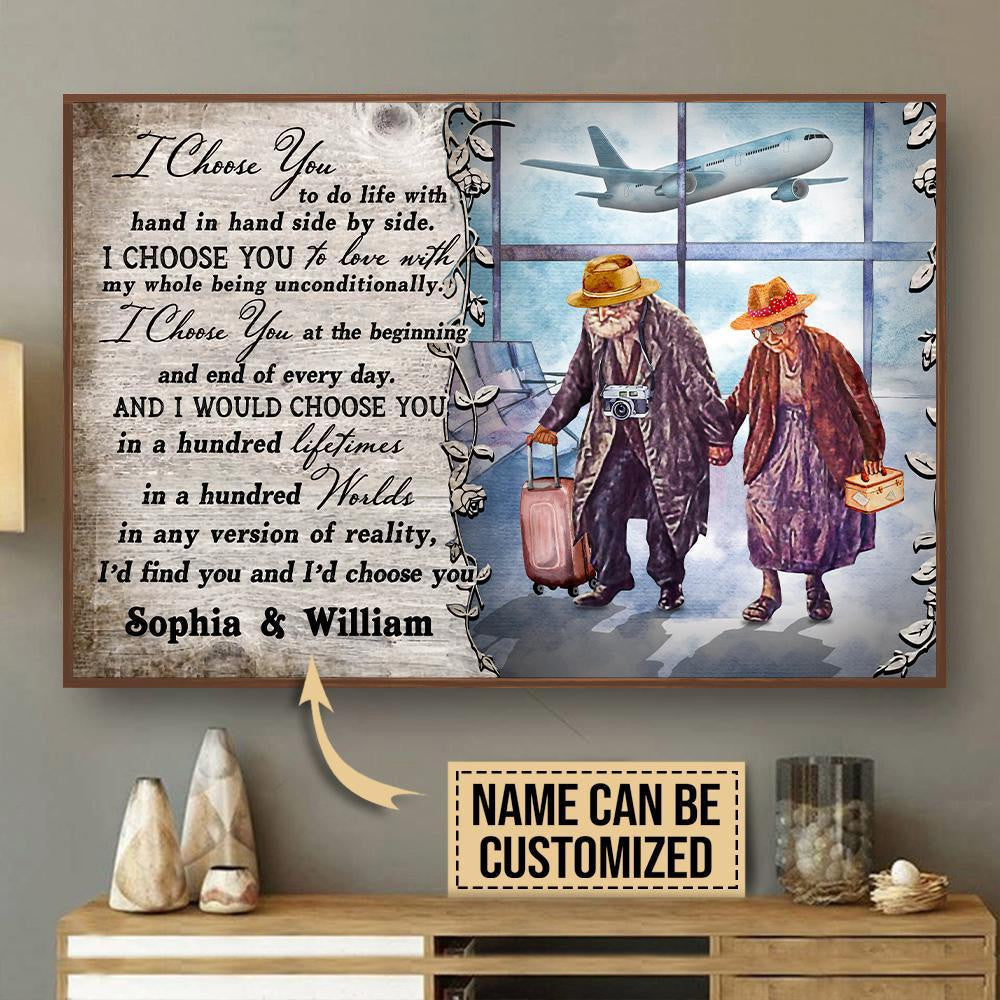 Aeticon Gifts Personalized Airplane Traveling I Choose You Canvas