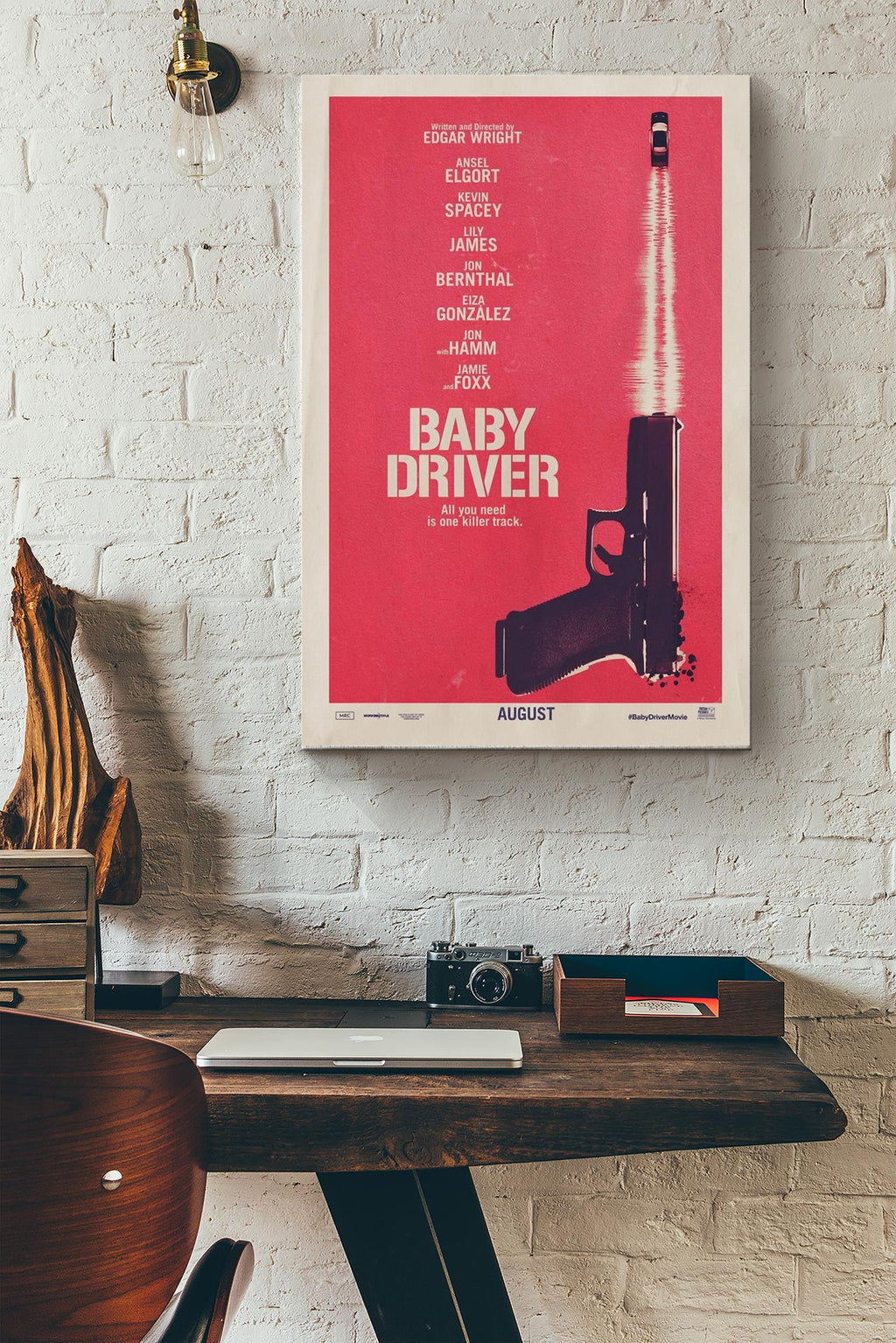 Baby Driver Minimalist Poster Photographic Print Canvas Gallery Wrapped Canvas Framed Gift Idea