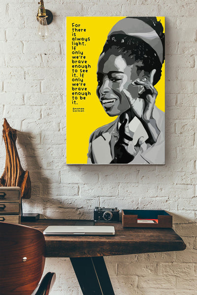 Amanda Gorman Light - amanda gordon inauguration - positive women quotes Canvas Gallery Wrapped Canvas Framed Gift Idea